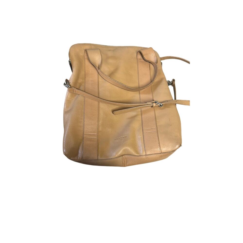 Skagen Camel Leather Crossbody Danish Scandinavian Classic Structured Handbag - Picture 4 of 12